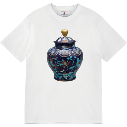 Lidded Fahua Jar Depicting Herons and Lotuses